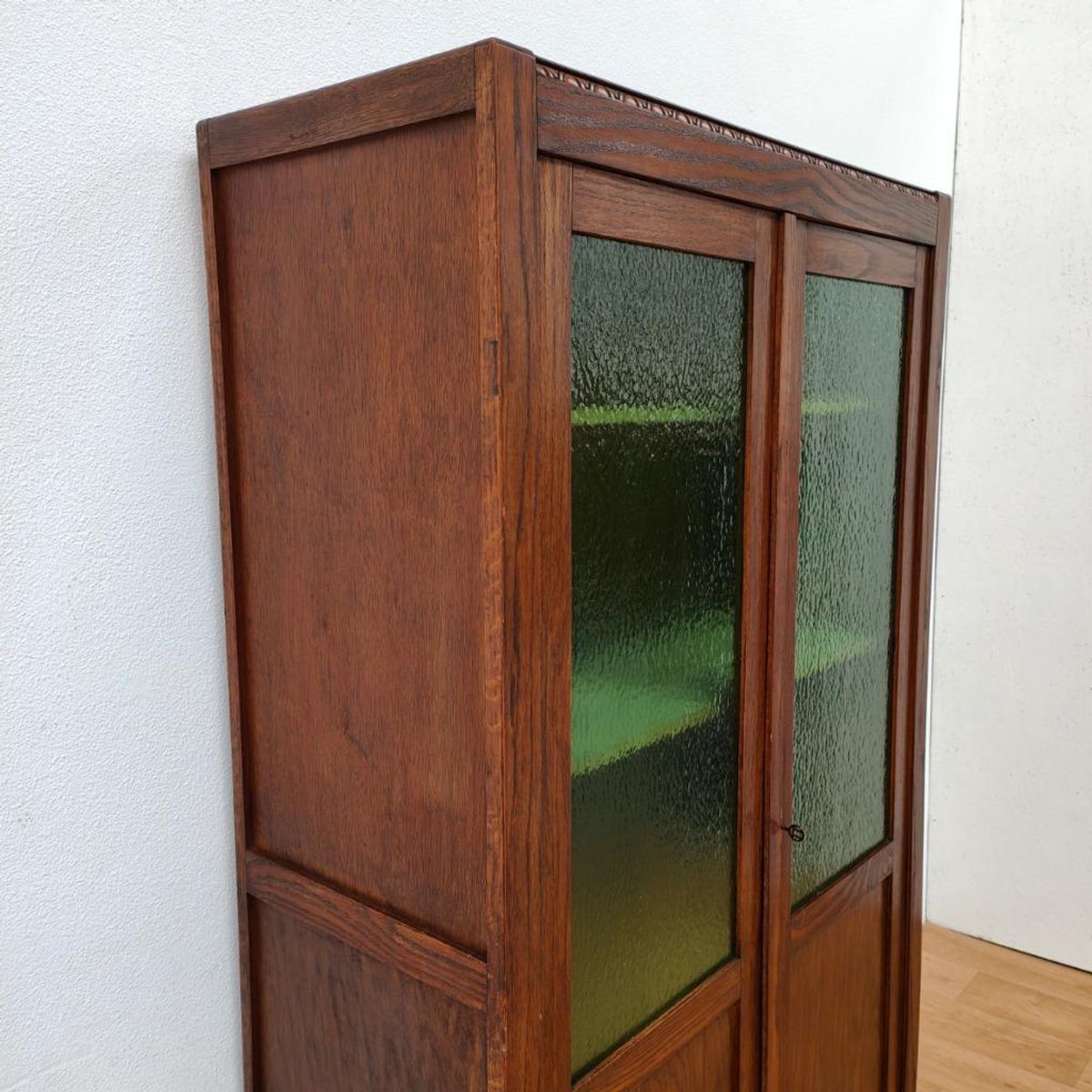 Vintage Antieke Boekenkast Wandkast Servieskast Kast Vitrinekast. image 9