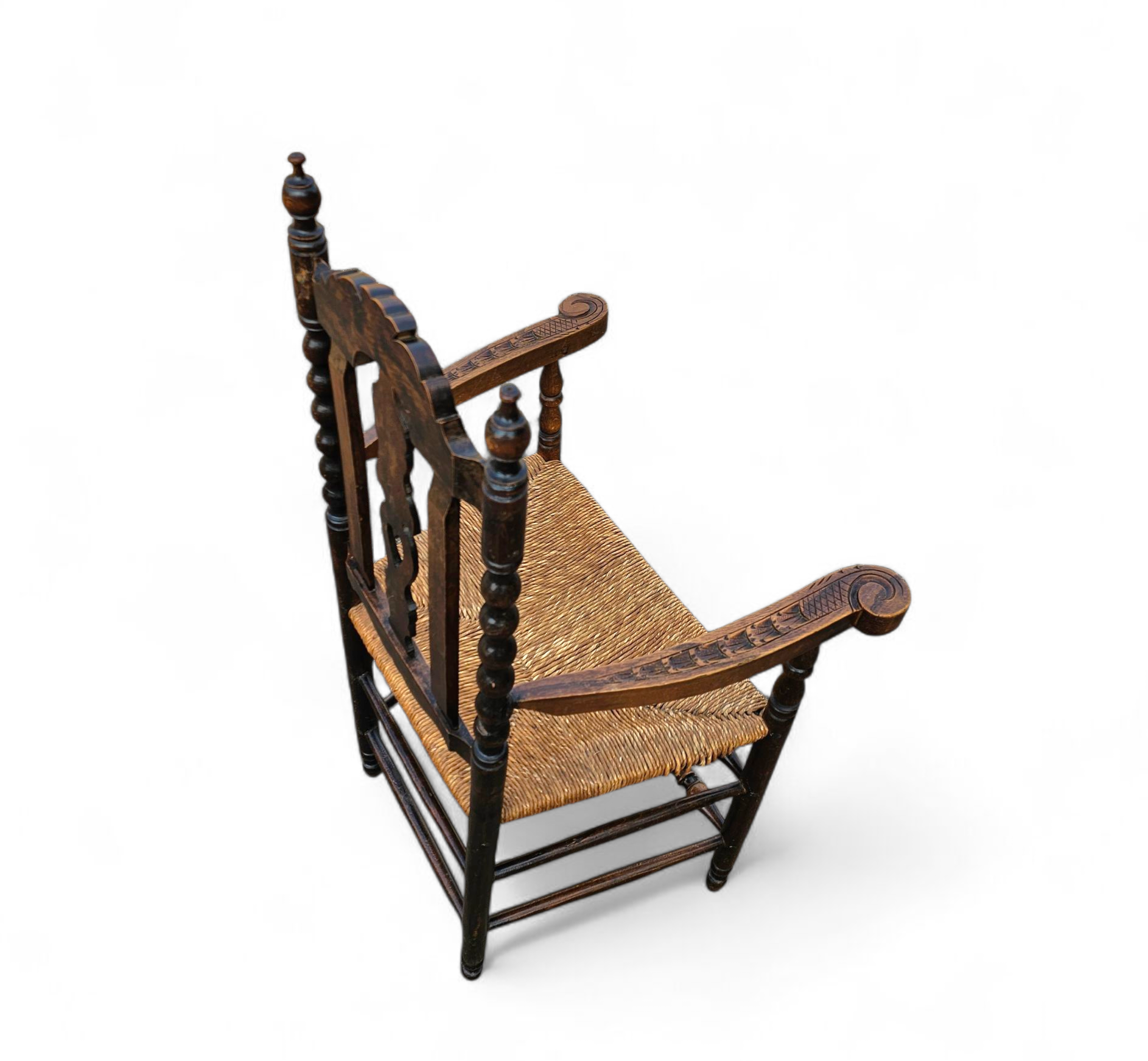 8 ( 2 X Armrest ) X Ornate Wood / Bobbin / Wicker Dining Chair / Studded Chairs image 18