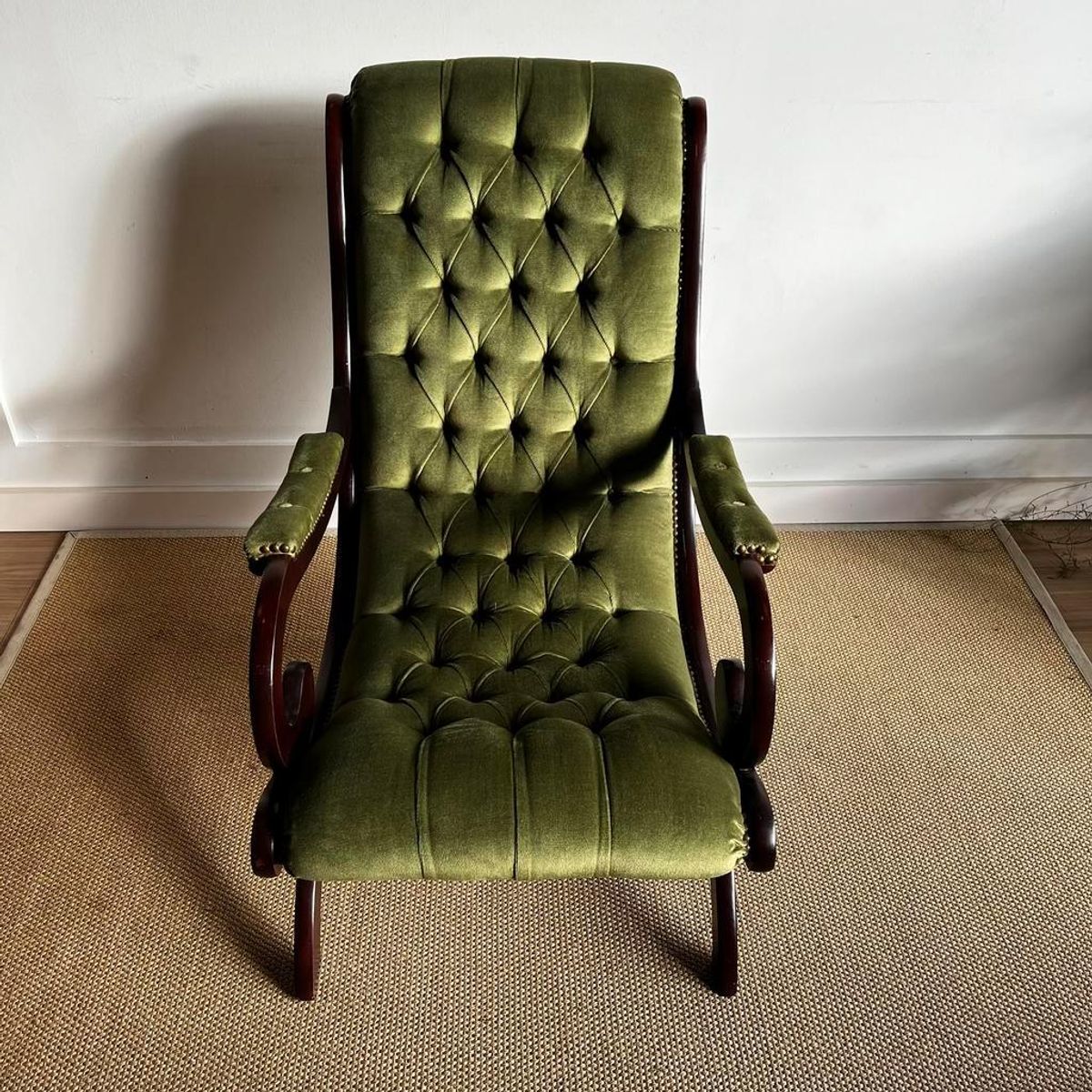 Sale Groene Chesterfield Victoriaans Fauteuil Vintage image 11