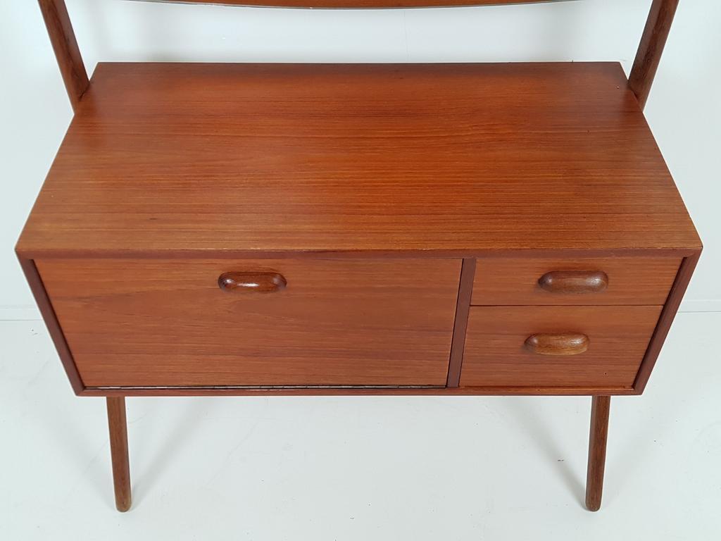 Vintage Deense Kaptafel Teak | Make Up Kastje Spiegel Danish image 4
