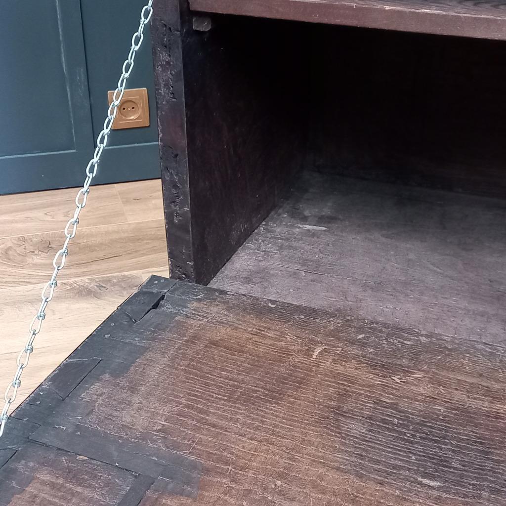 Grote Spaanse Antieke Kastanjehouten Primitieve Kist image 5