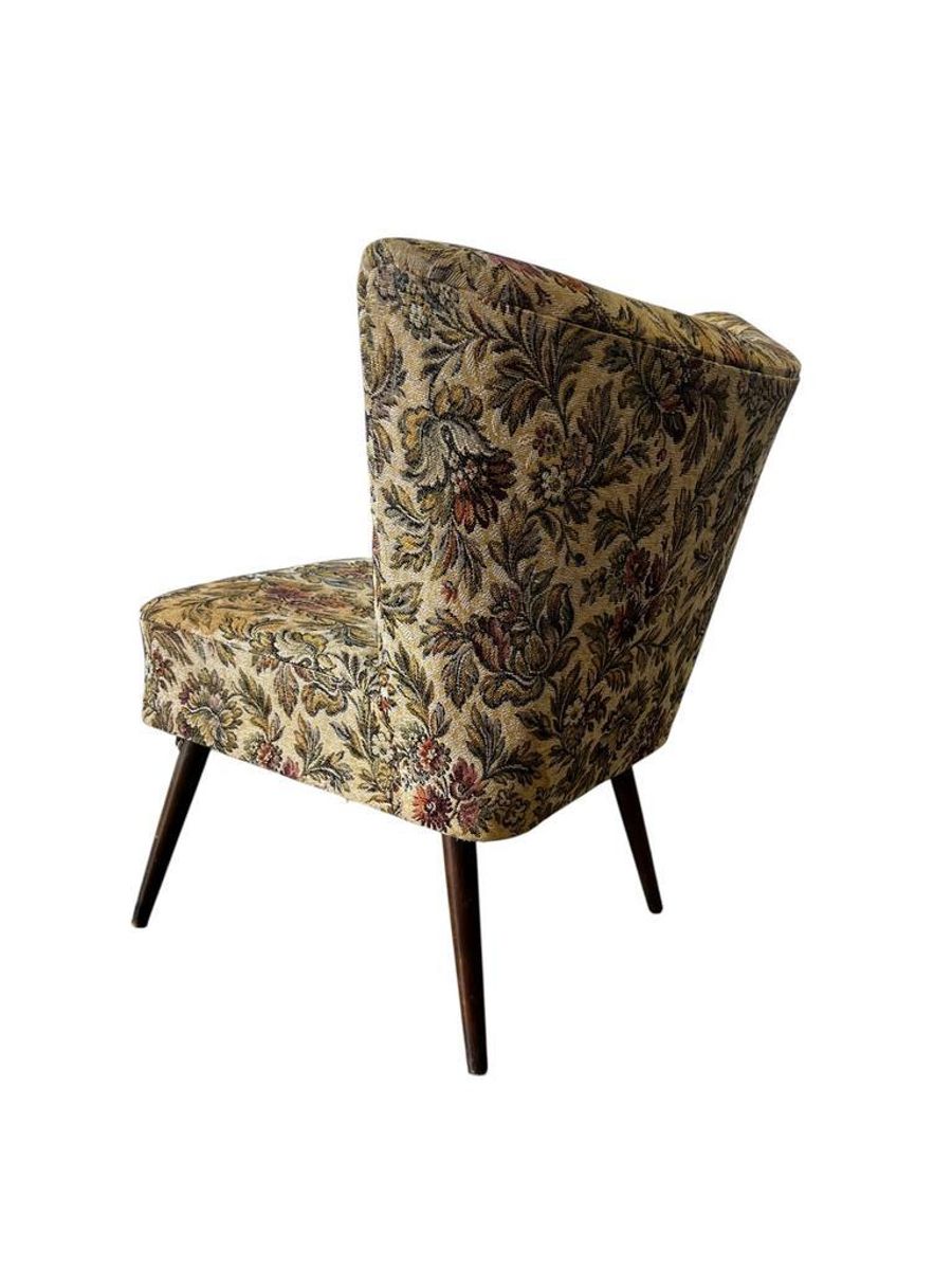 Vintage Gebloemde Cocktailstoel / Fauteuil / Eenzit image 3