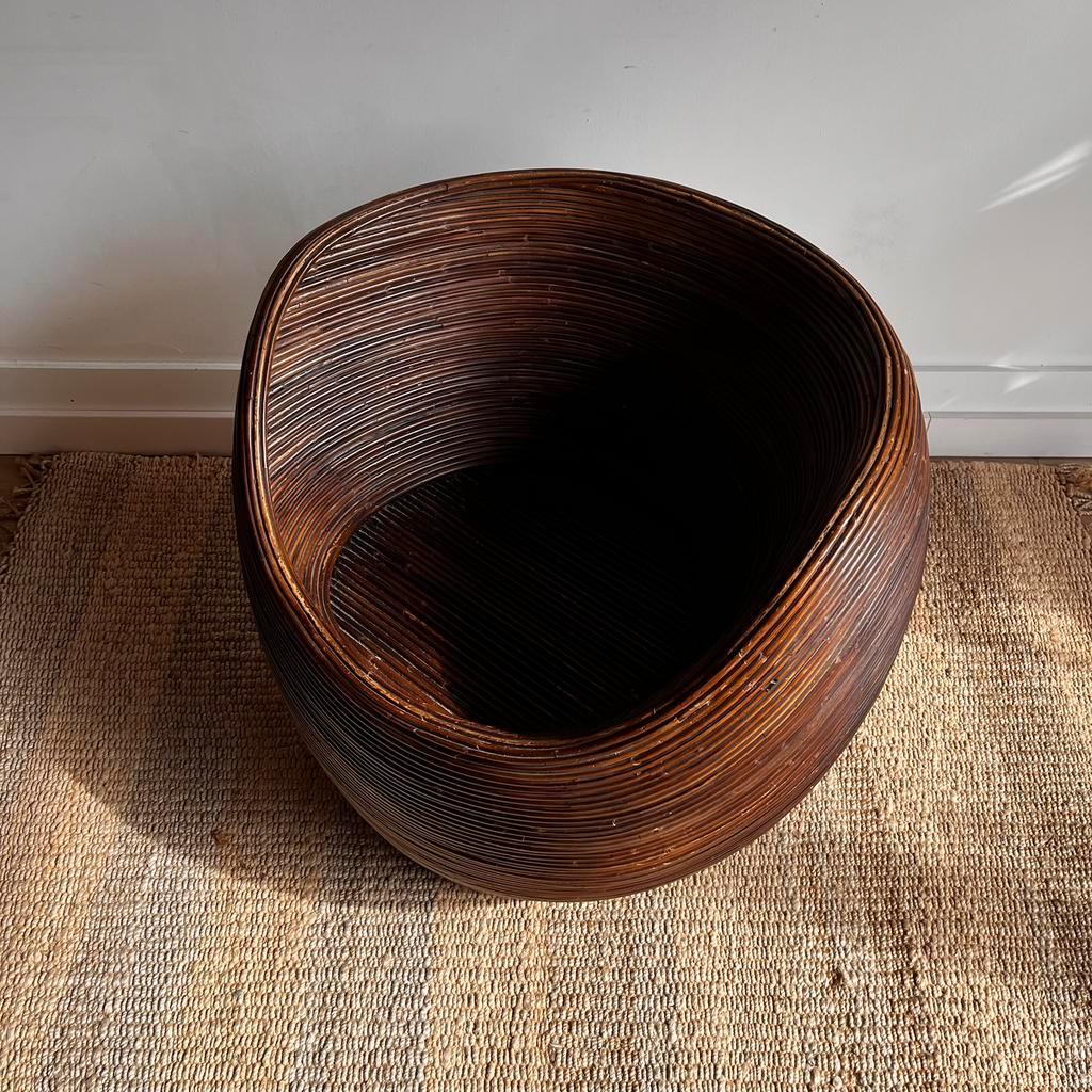 Gabriella Crespi Rotan Fauteuil Mid Century Vintage image 8