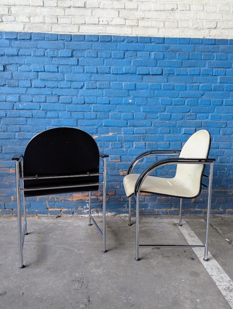Vintage Arco Bk Eetstoelen -chrome & Zwart- image 11