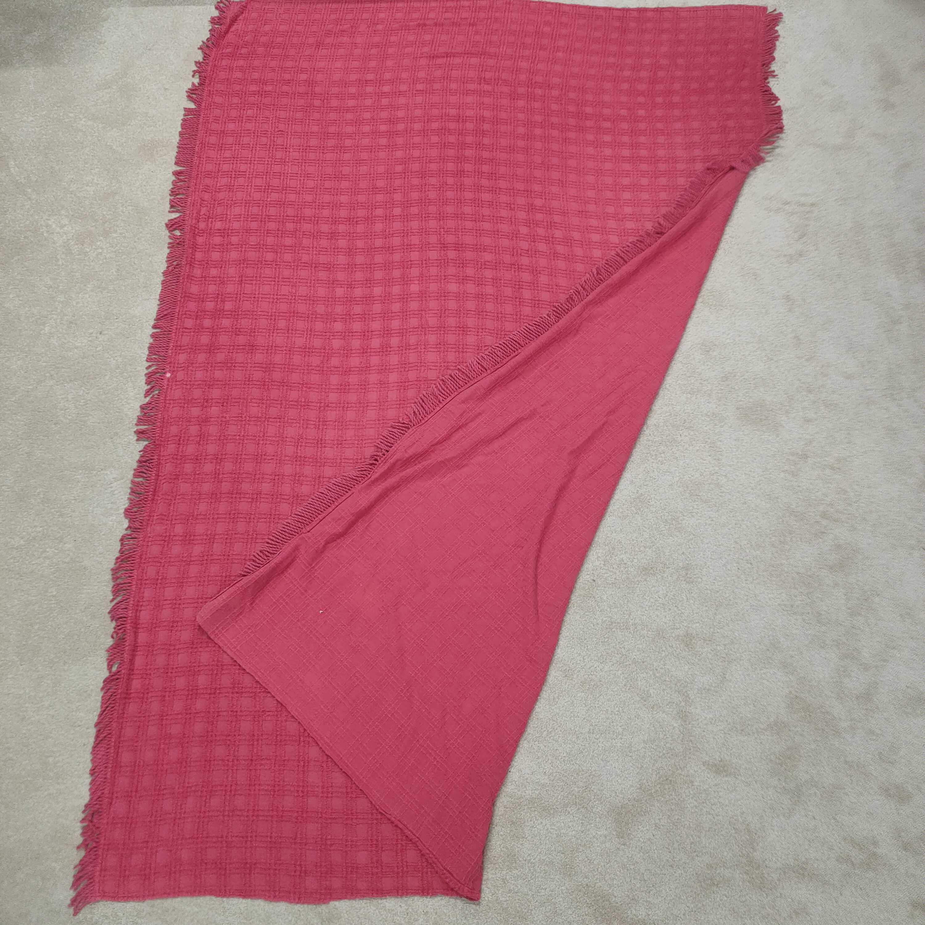 Vintage Chenille Roze Jaren 50-60 Bedsprei/wandkleed/deken image 3