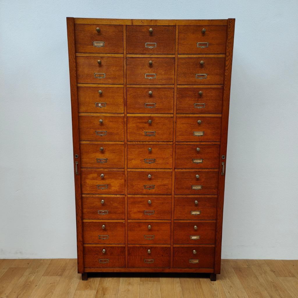 Vintage Houten Notariskast Kleppenkast Apothekerskast image 11