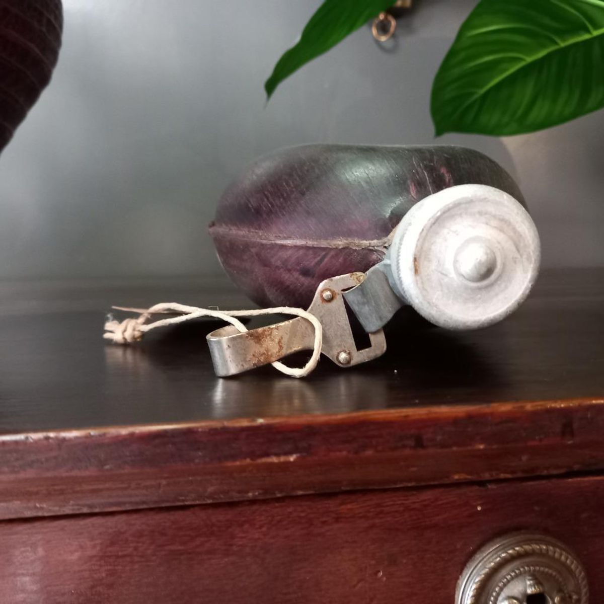 Antieke Houten Veldfles image 3