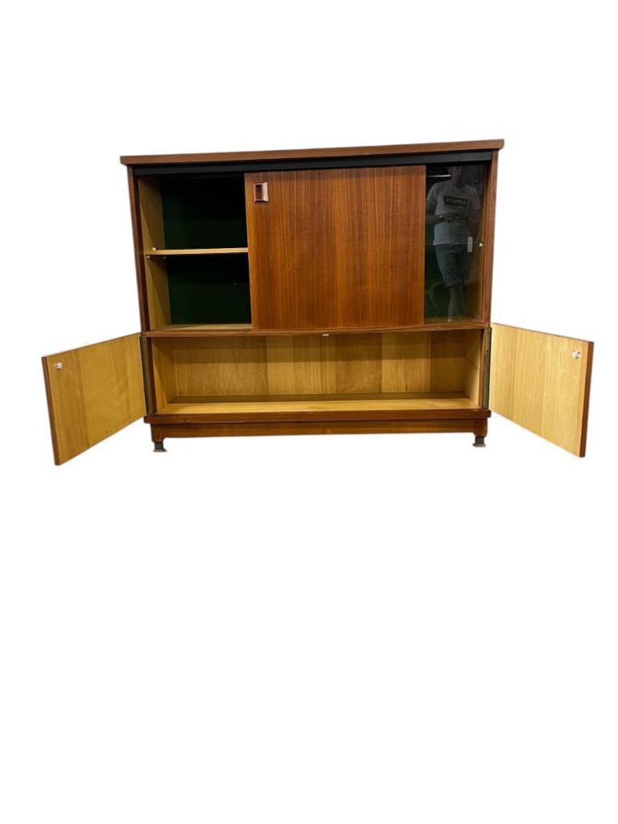 Vintage Barkast / Vitrinekast / Kast Met Glazen Gedeelte image 7