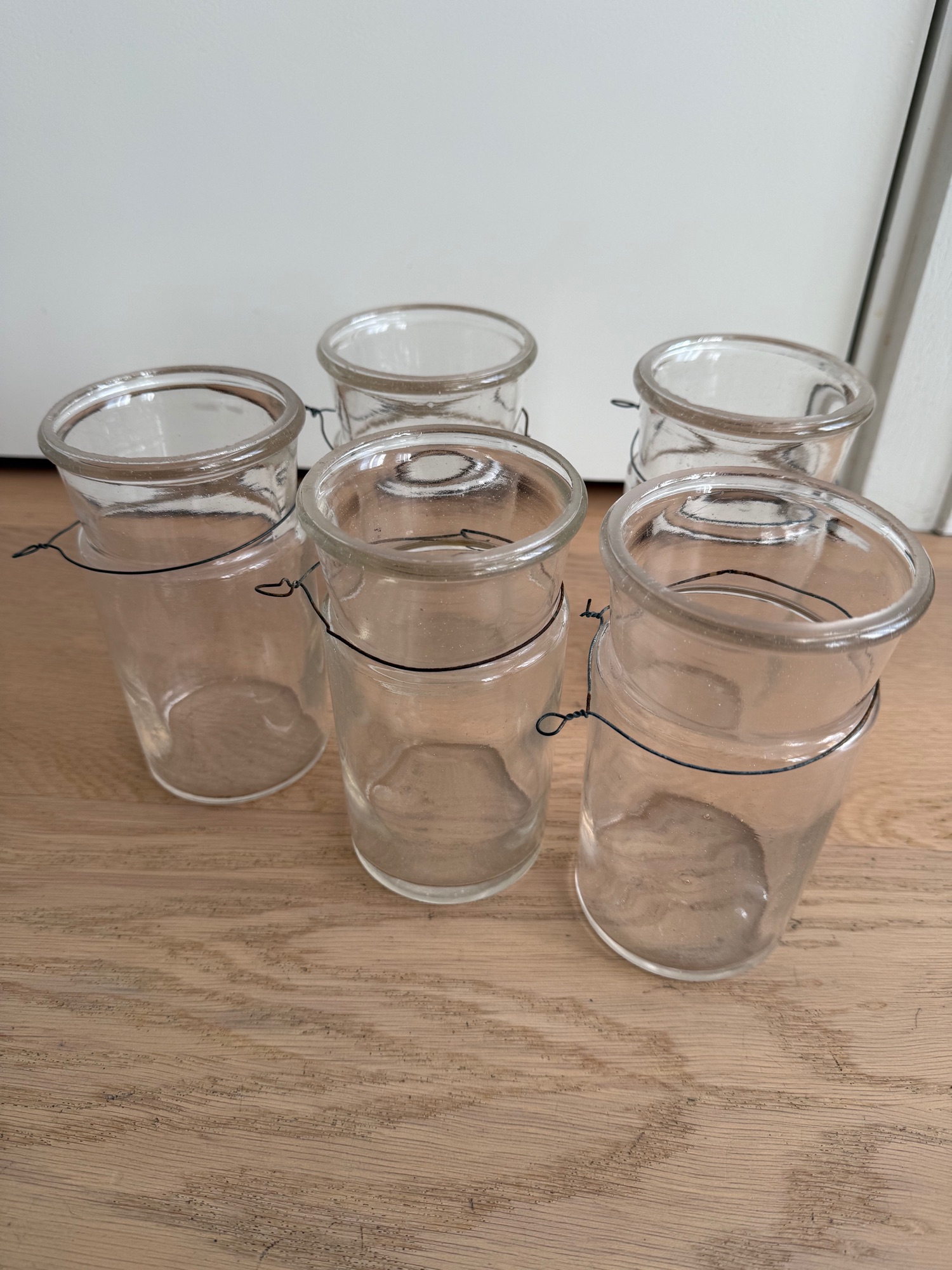 5x Authentiek Pastis Glazen/flessen Met Ijzerdraad Eromheen image 2