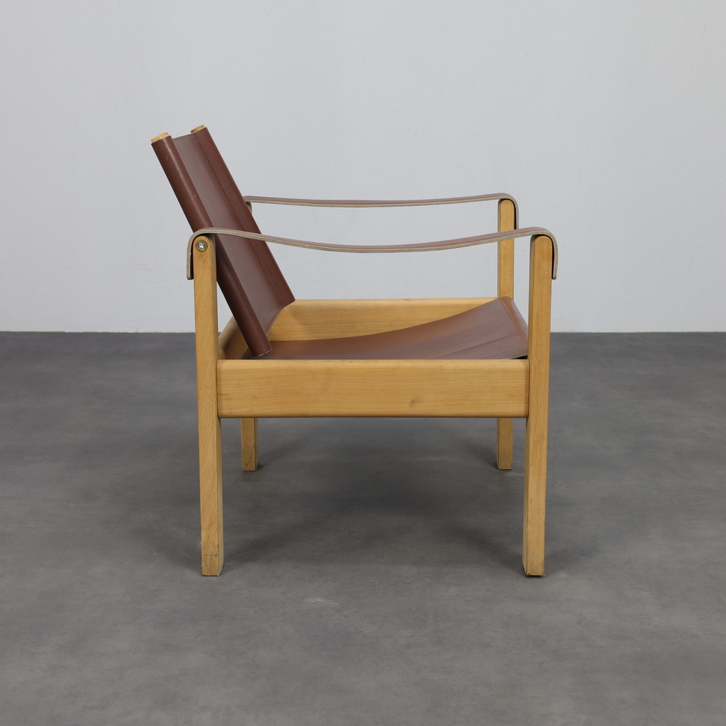 Set Of 2 Lounge Chairs In Teak And Saddle Leather By Karl Heinz Bergmiller For Escriba, Brazil, 1970s image 5