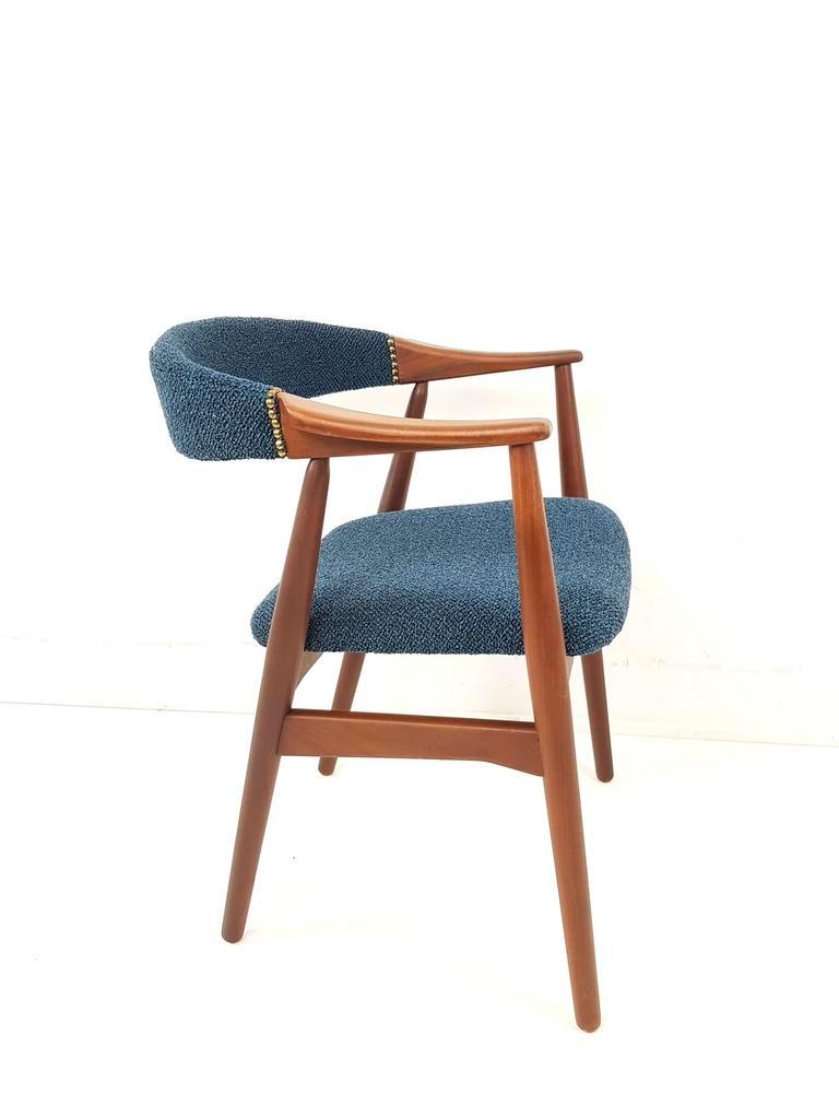 Deense Vintage Farstrup Stoel Blauw Model 213 Thomas Harlev image 7