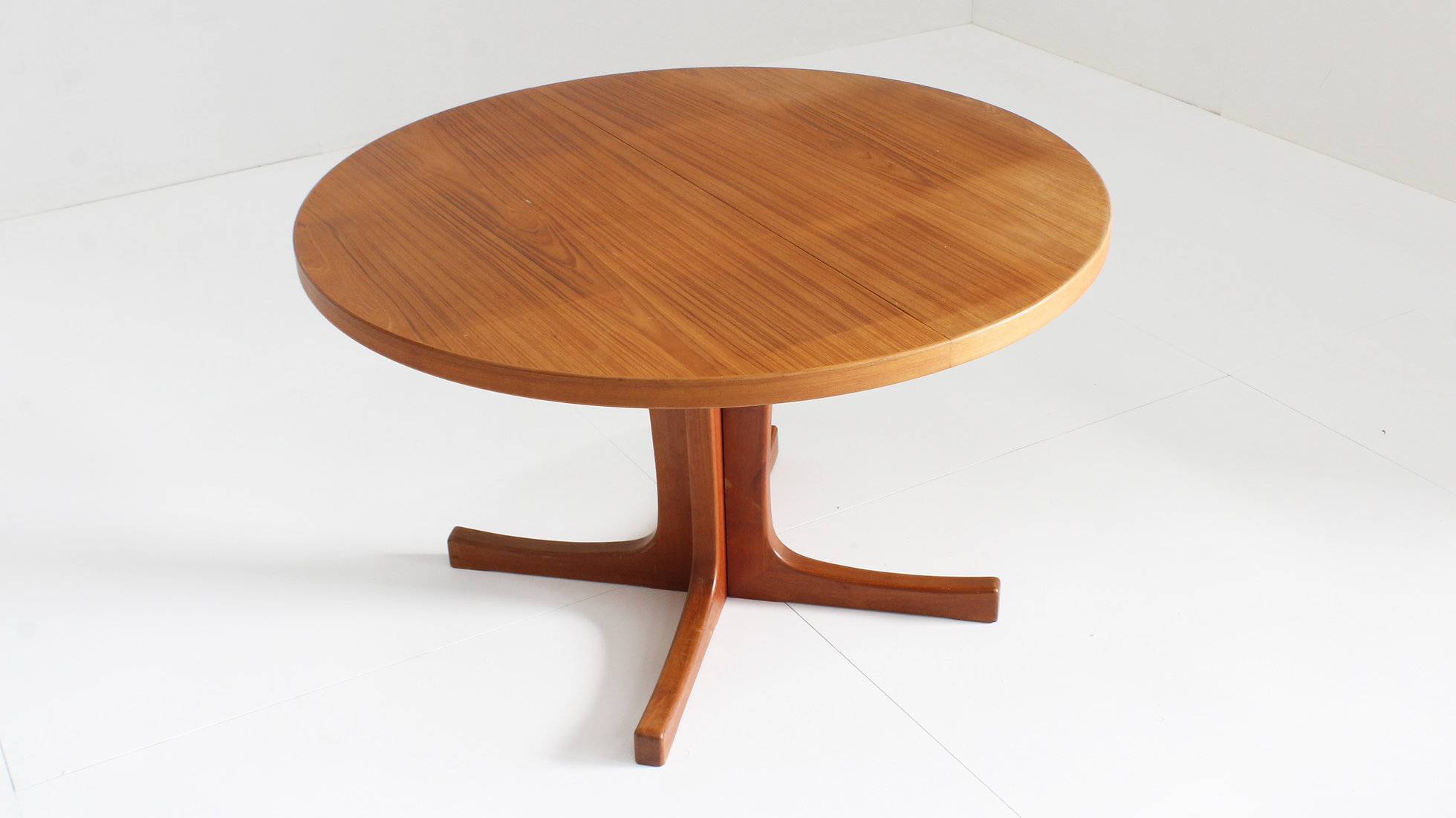 Vintage Deense Ronde Uitschuifbare Eettafel Teakhout Jaren 60 image 4