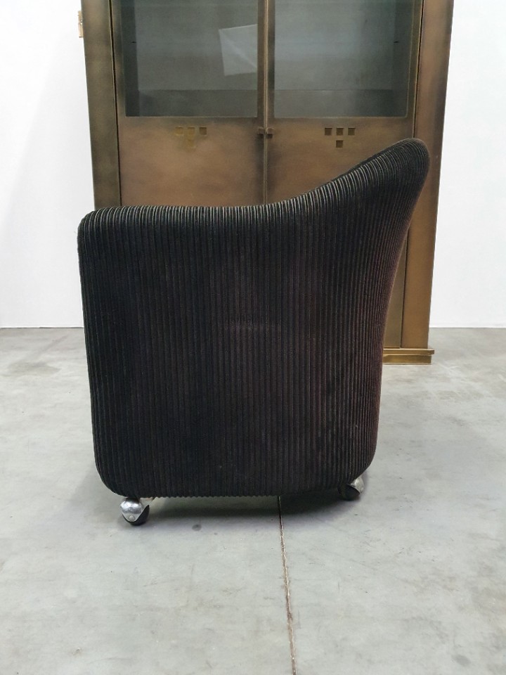 Vintage Eugenio Gerli Tecno "142" Fauteuils, Jaren 60, Italië Mobiel Corduroy image 2