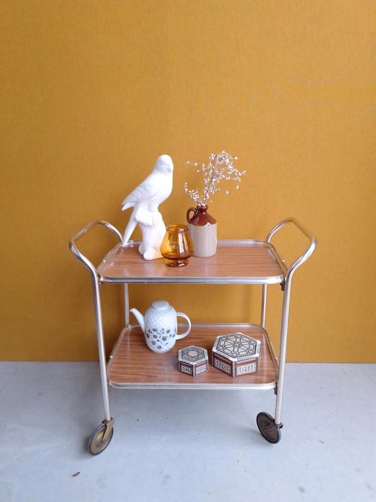 Vintage Barcart, Serveerwagen, Trolley, Dranken Tafeltje image 11