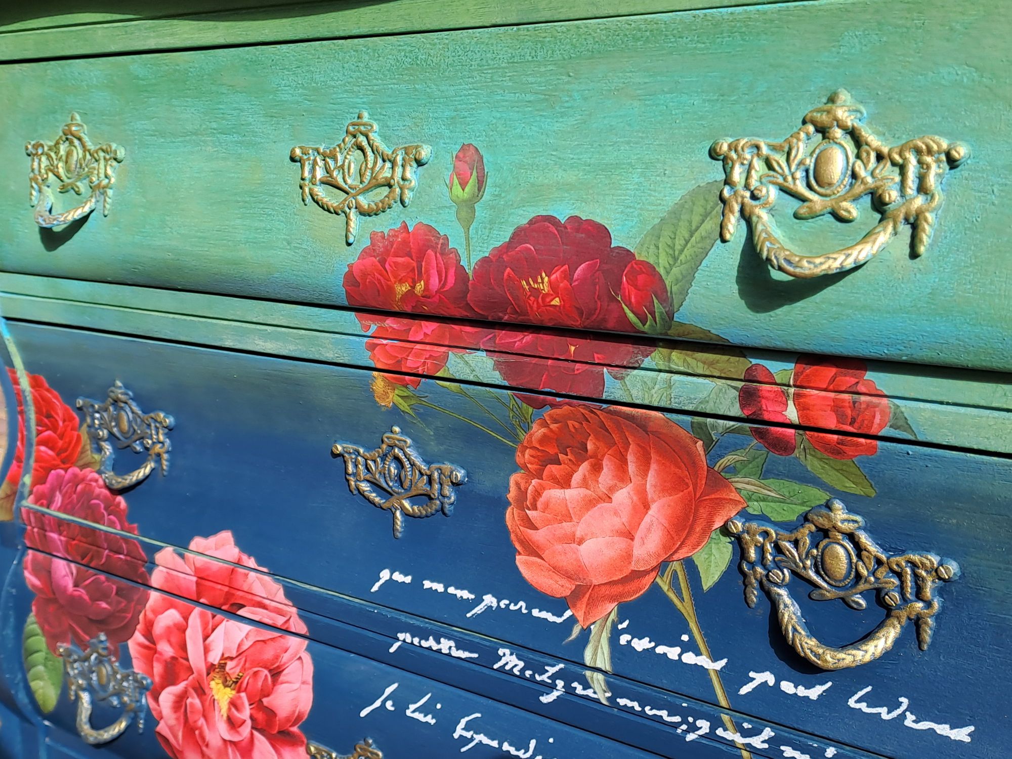 Buikkast - Ladekast - Restyled - Blauw-groen image 4