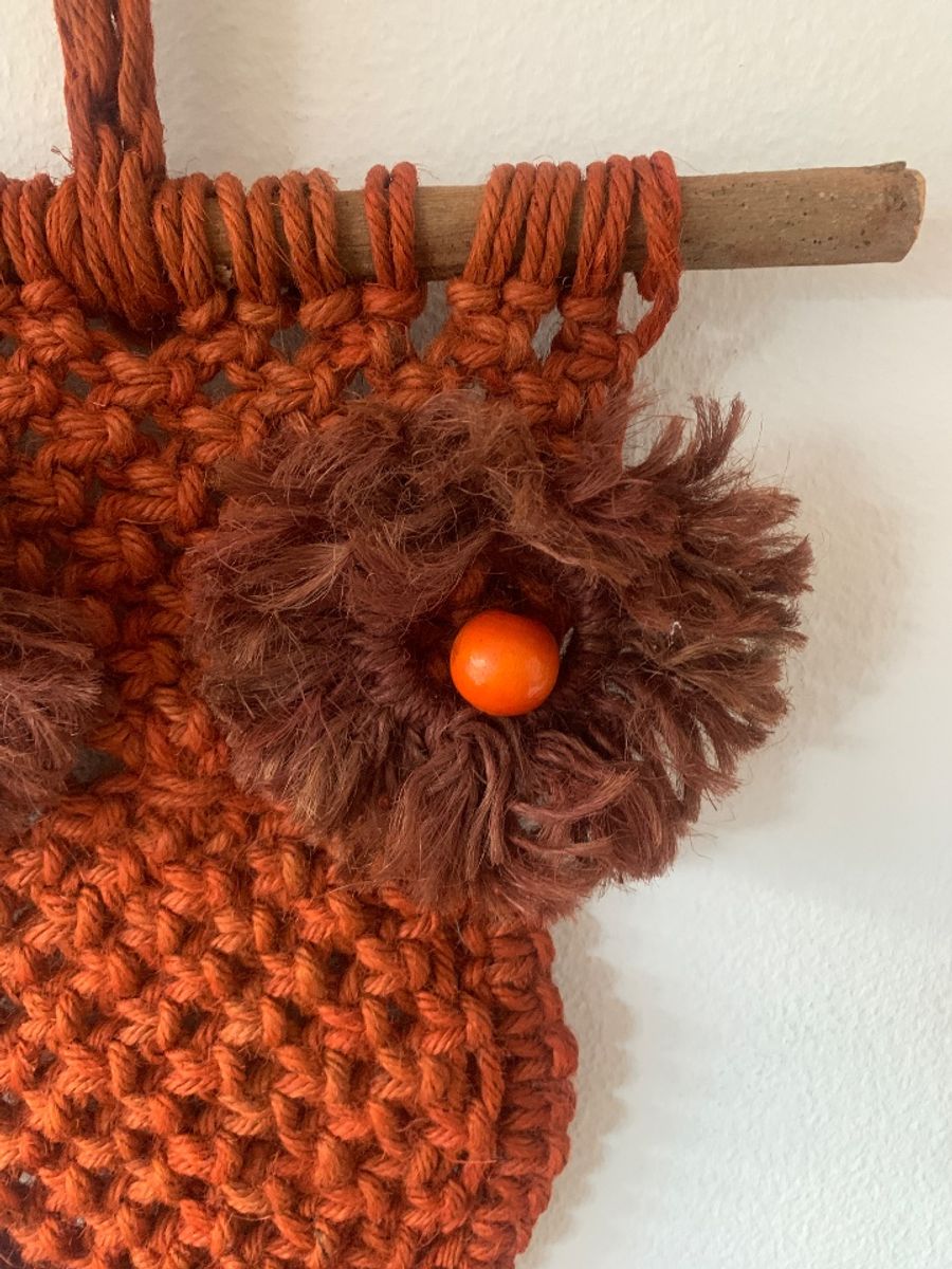 Vintage Seventies Macramé Handmade Uil image 6