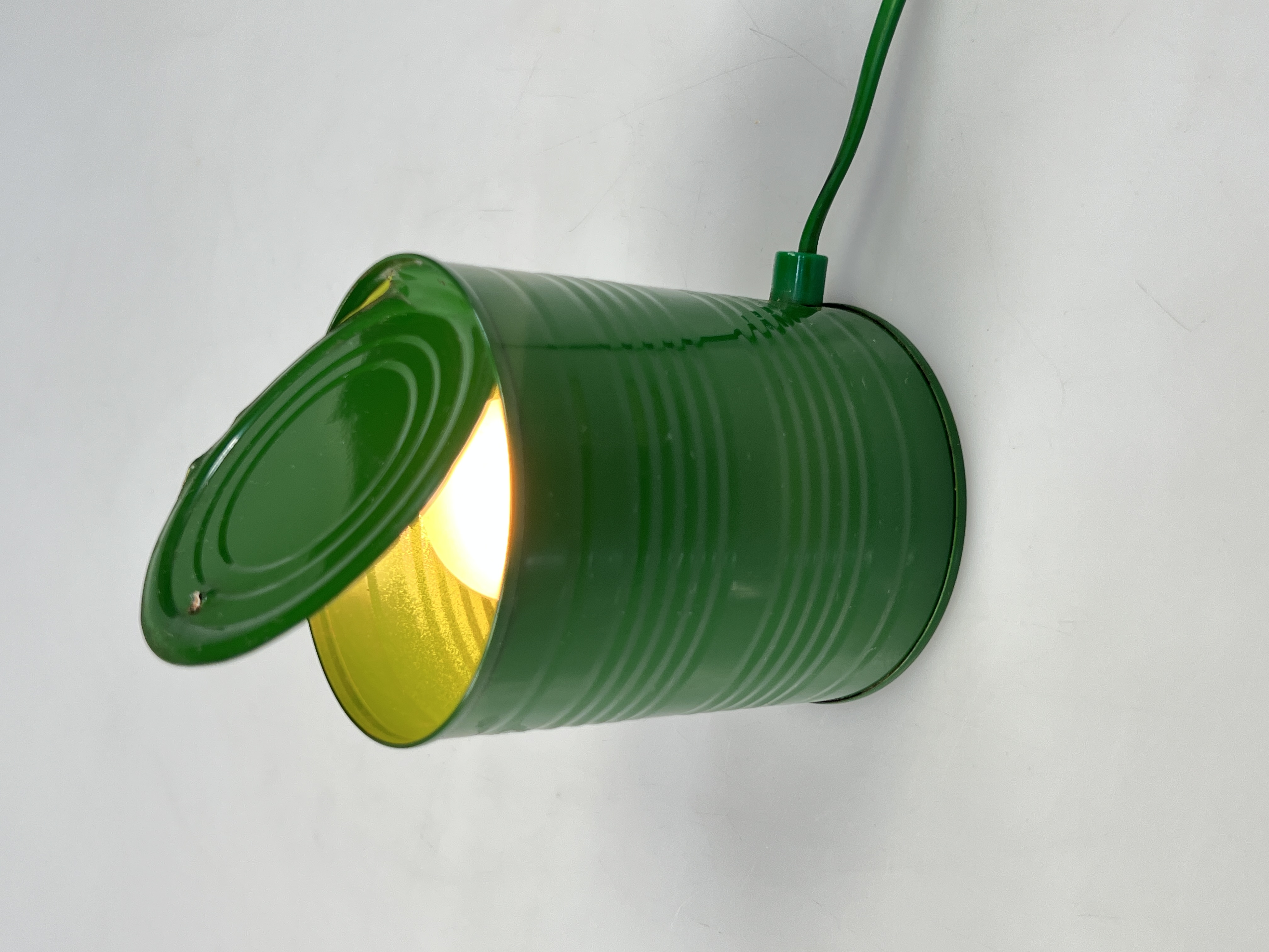 Vintage Groene Tin Can Lamp, Ad Van Berlo, Vrieland Design, 1980's image 9