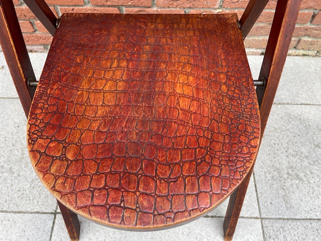 Thonet Cosmos B751 Klapstoel. Zeldzaam Krokodillenreliëf. image 3