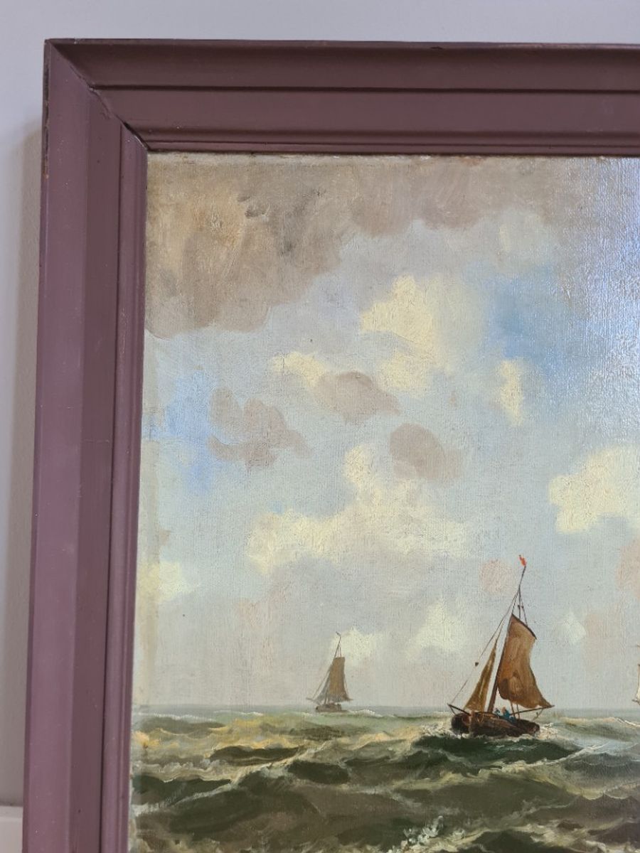 Zeegezicht - Schilderij Met Zeilboten - Van Dijk image 6