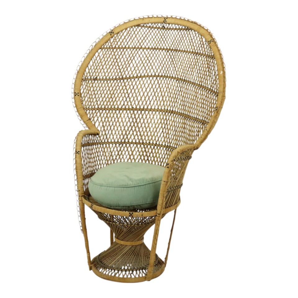 Grote Rotan Rieten Pauwstoel Troon Emanuelle Boho 131Cm image 4