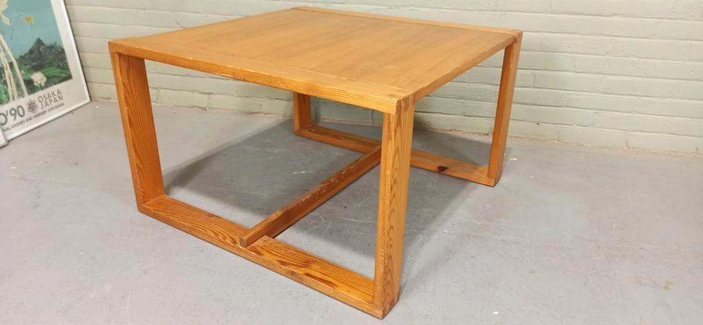 Vintage Design Grenen Salontafel, Vierkant image 4
