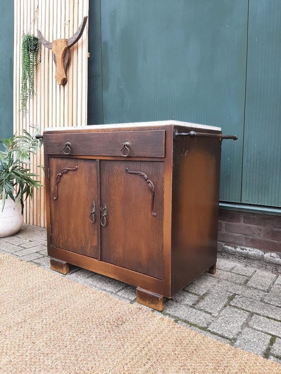 Karakteristiek Oud Kastje Houten Halkastje Badkamerkastje image 9