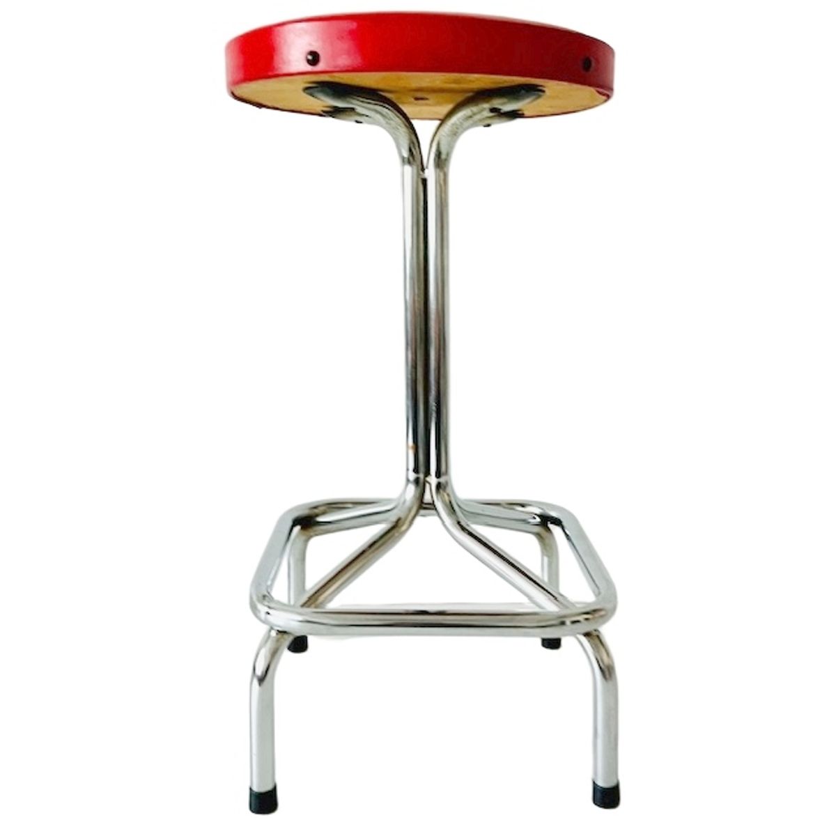 Vintage Buisframe Kruk Chroom Rood image 2
