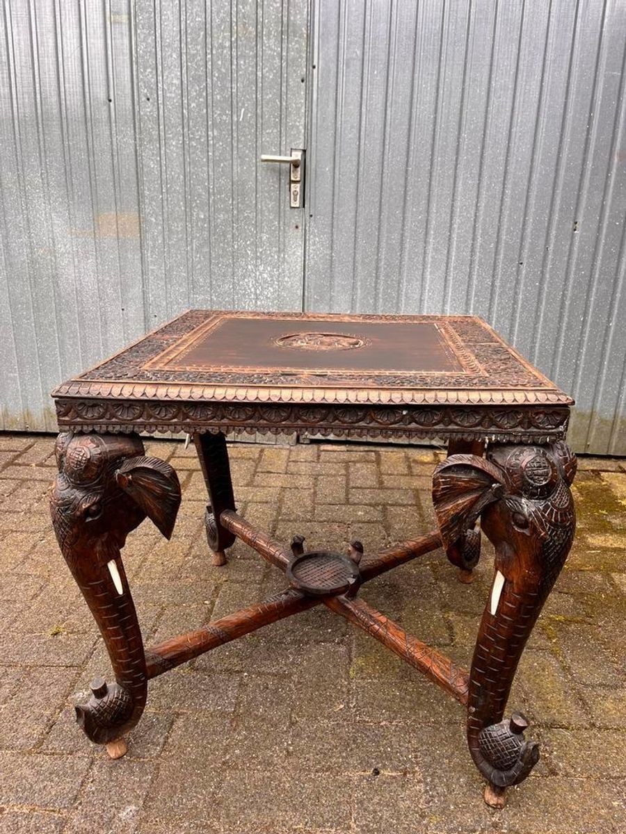 Summer Sale! Antieke Anglo Indian Olifant Tafel Vintage image 9