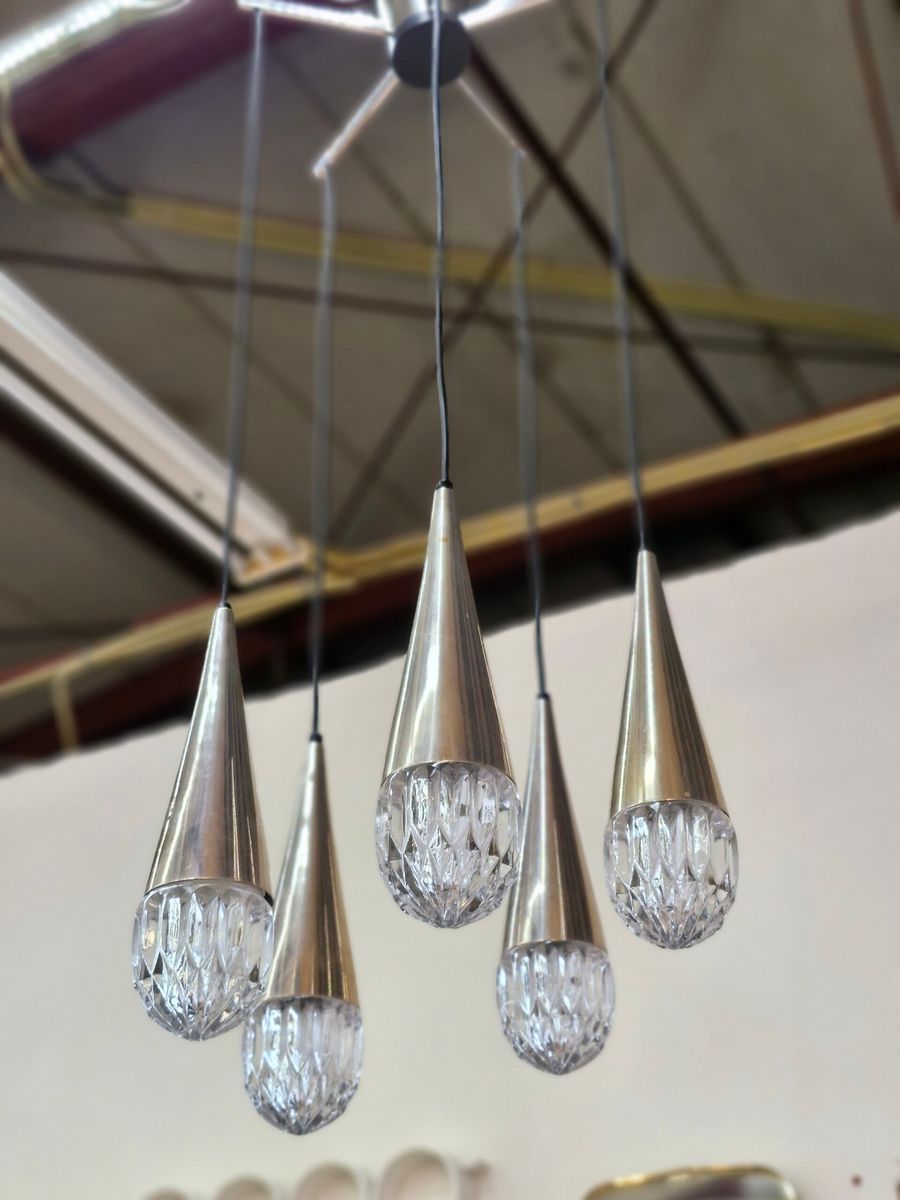 Vintage Hanglamp / Luster Iceglas Kaiser Leuchten image 2