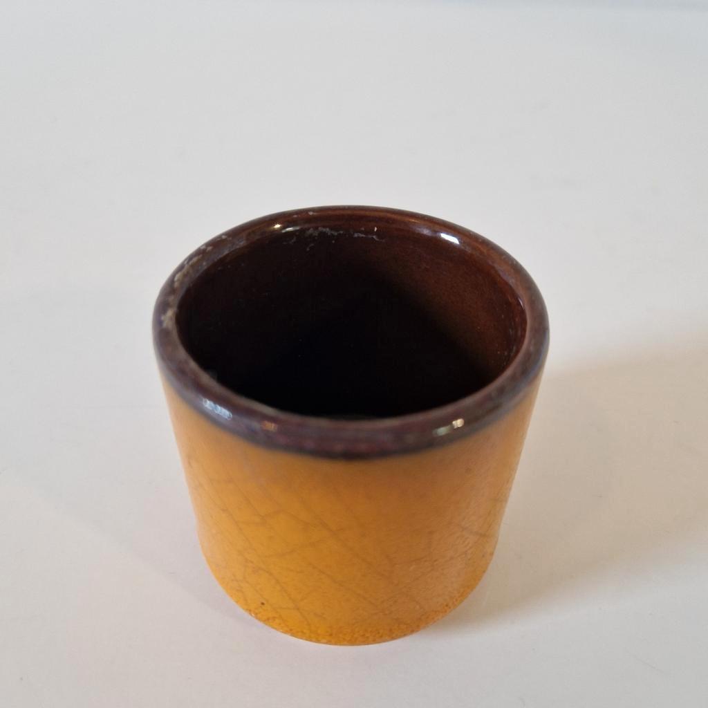 70's Vintage Bloempotje Oranje Minipotje Kamerplant Pot image 2