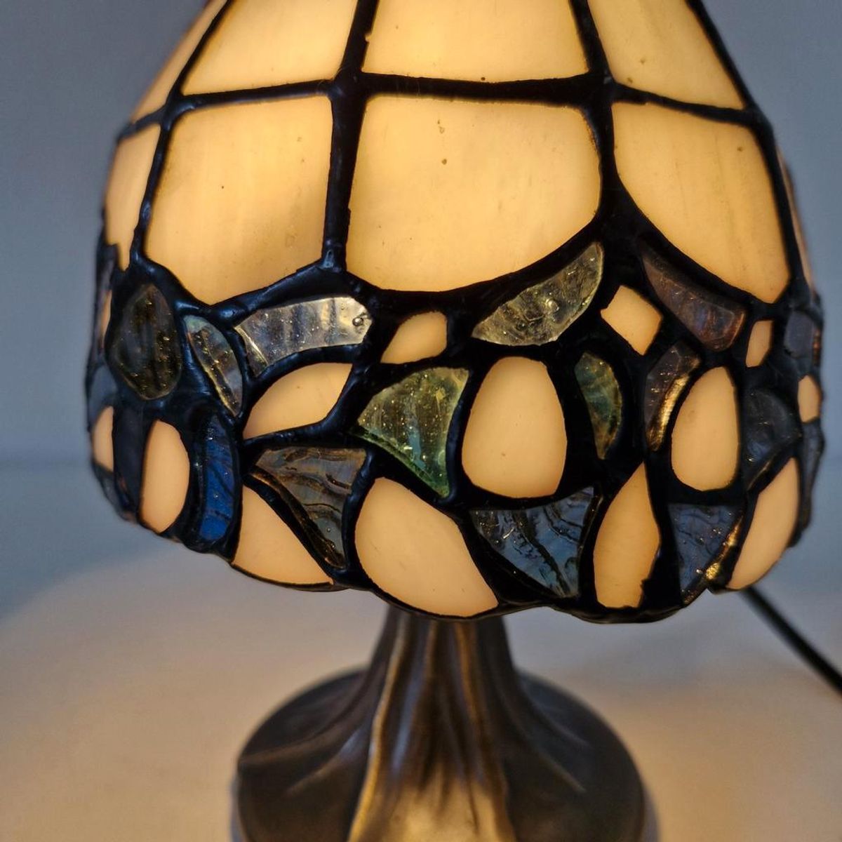 Vintage Glas In Lood Lampje Tiffany Stijl Lamp Schemerlamp image 4