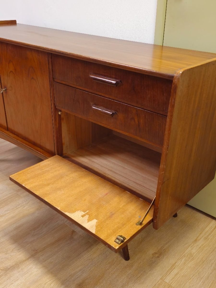 Vintage Teak Fineer Dressoir Lowboard Kast Kastje image 5