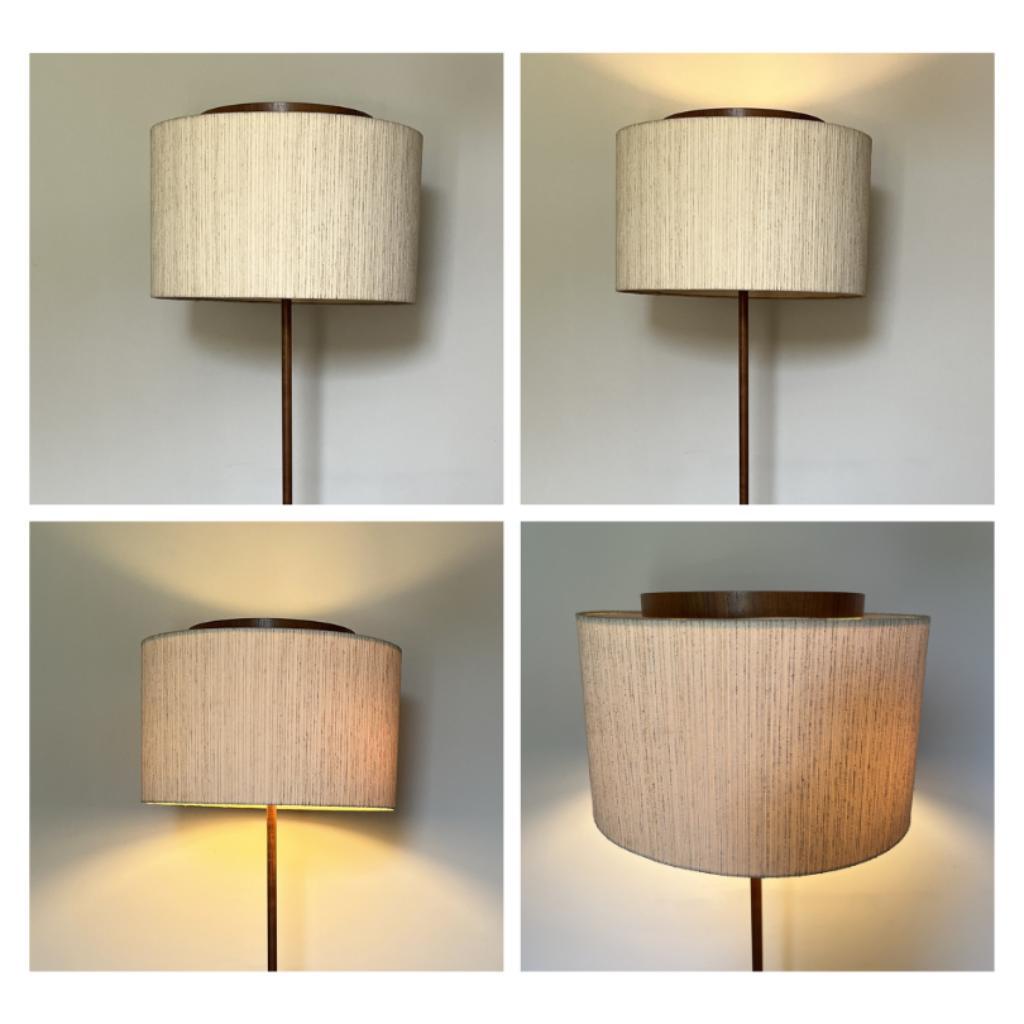 Midcentury Design Vloerlamp - Teak, Ecru Kap Temde Leuchten image 8
