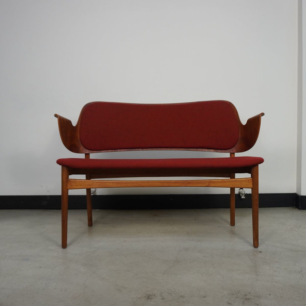 Rare Teak And Oak Bench By Arne Hovmand-olsen For Bramin Denmark, 1950s image 3