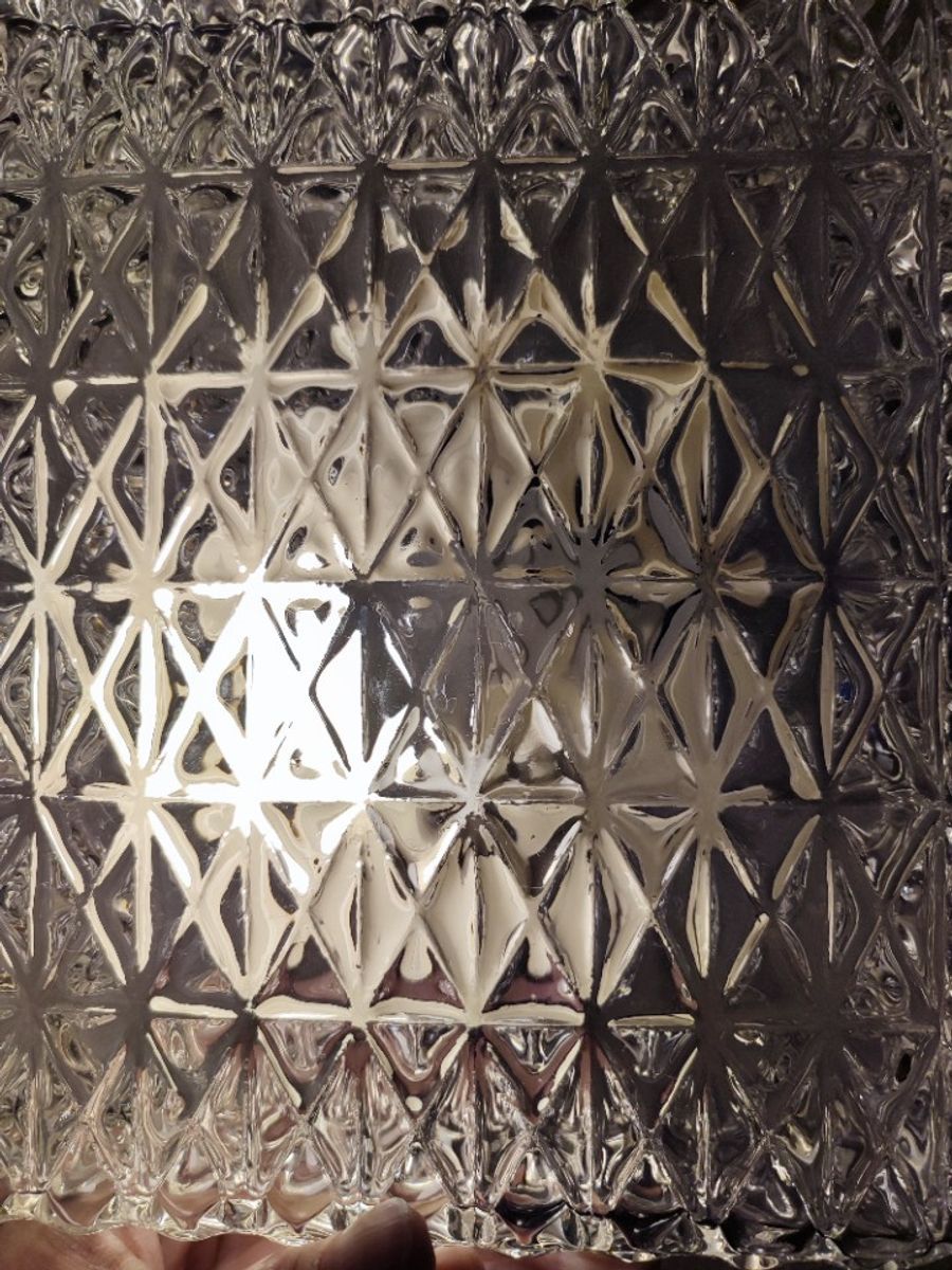 Vintage Guro Jaren '70 Plafondlamp Plafonnière Glas Vierkant image 5
