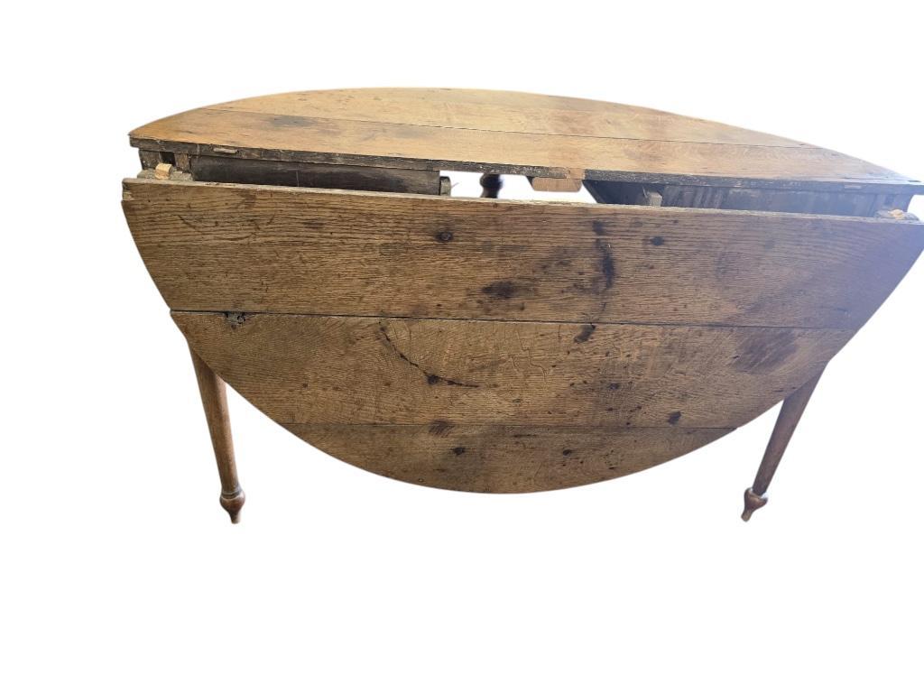Brocante Houten Ronde Tafel / Consoletafel image 9