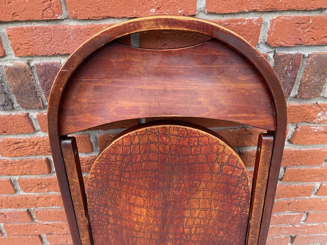 Thonet Cosmos B751 Klapstoel. Zeldzaam Krokodillenreliëf. image 12