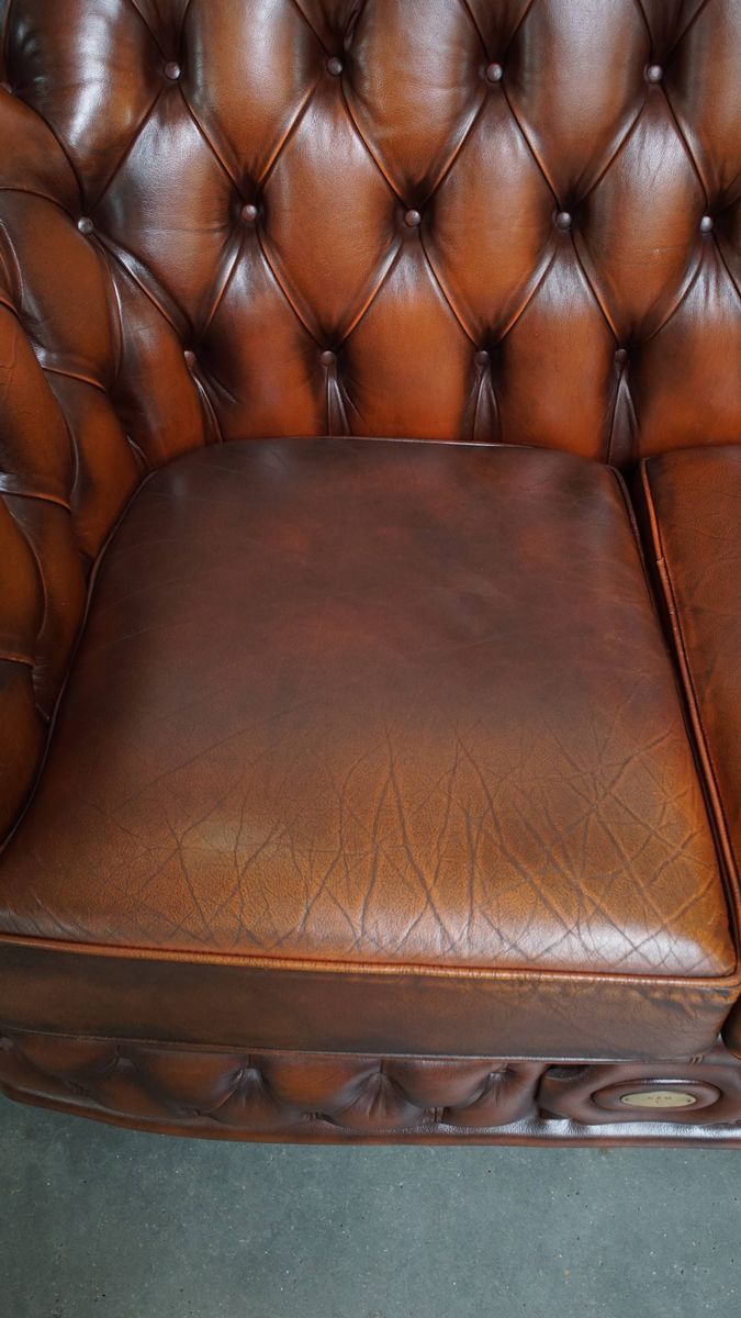 Klassieke En Luxe Bruine Engelse Rundleren Chesterfield 2 Zits Bank image 5
