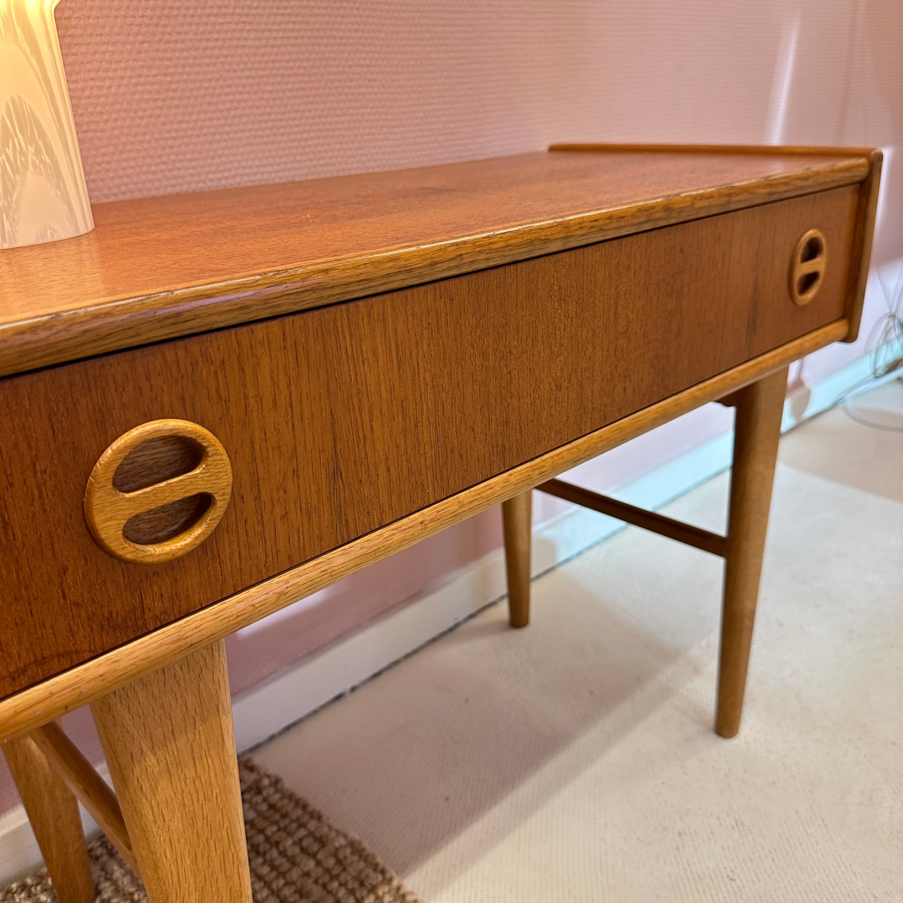 1950's Swedish Mid-century Teak Side Table / Hall Cabinet image 9