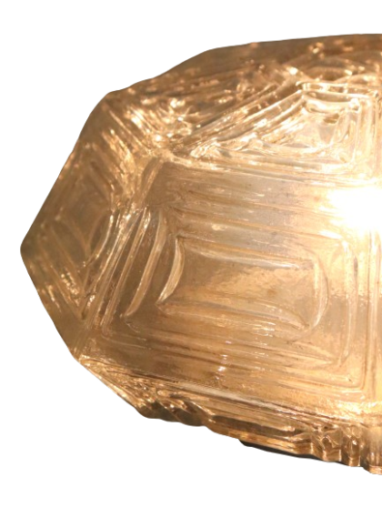 Vintage Nos Hexagon Plafondlamp Plafonniere Glas image 8