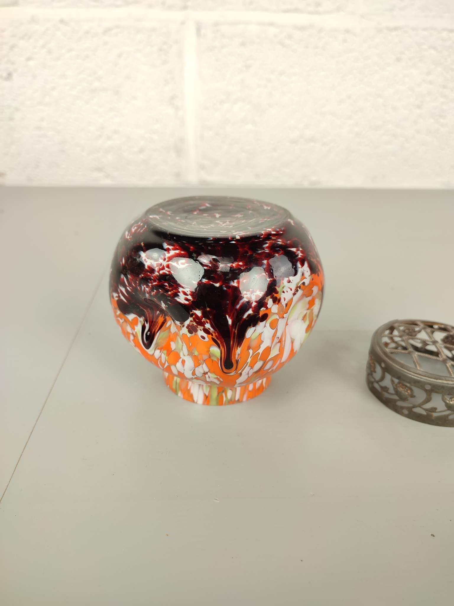 Antieke Pique Fleur In Spetter Glas image 9