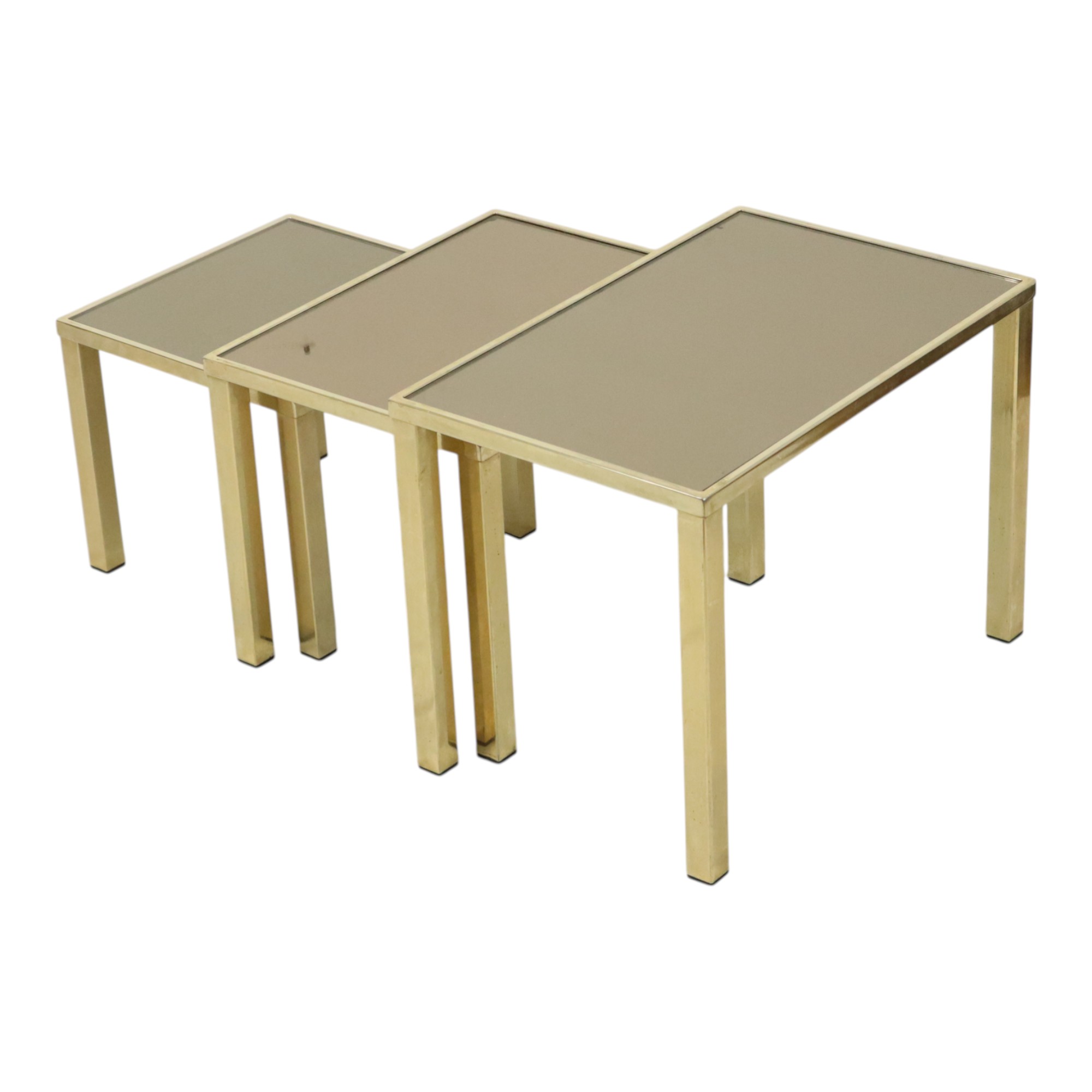 Hollywood Regency Nesttafels Belgo Chrom 23kt Goud Verguld image 8