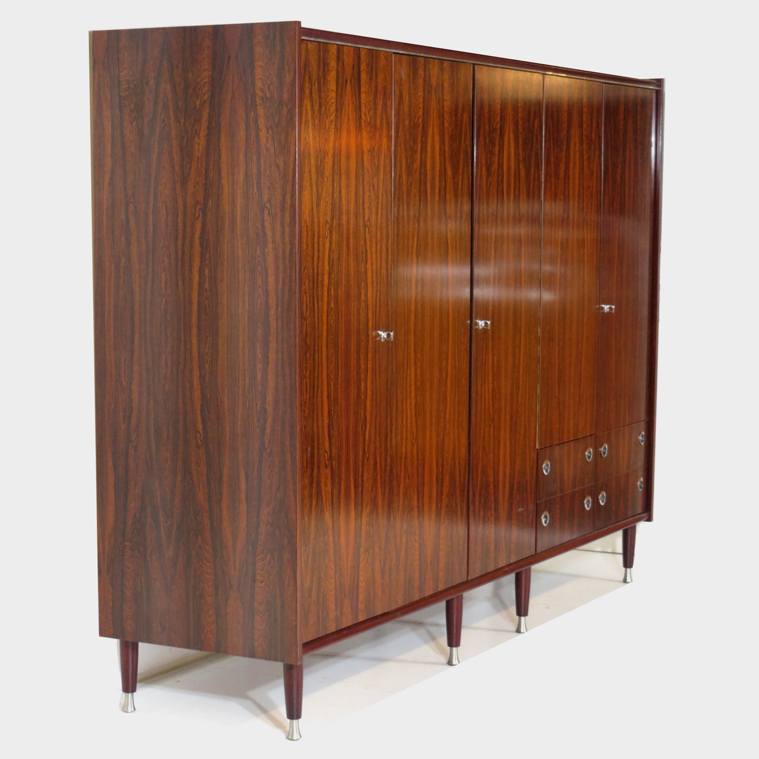 Grote Vintage 5-deurs Mid Century Design Kledingkast, 1960s image 6