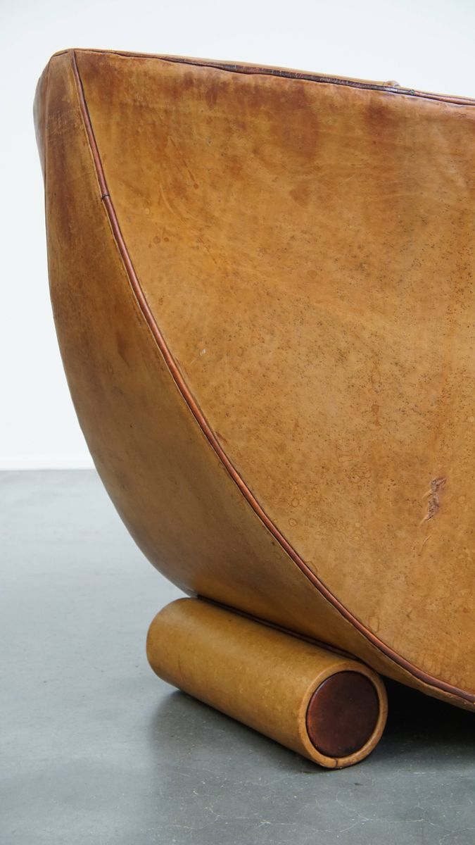 Geweldige, Unieke Vintage Schapenleren Design Fauteuil Van Bart van Bekhoven image 16