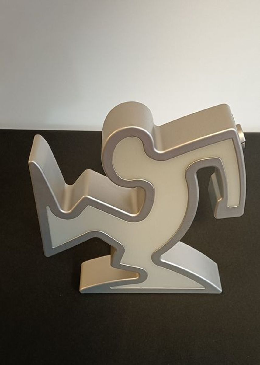 Keith Haring La Linea Lamp Osvaldo Cavandoli Zilver (nieuw In Originele Verpakking) image 5
