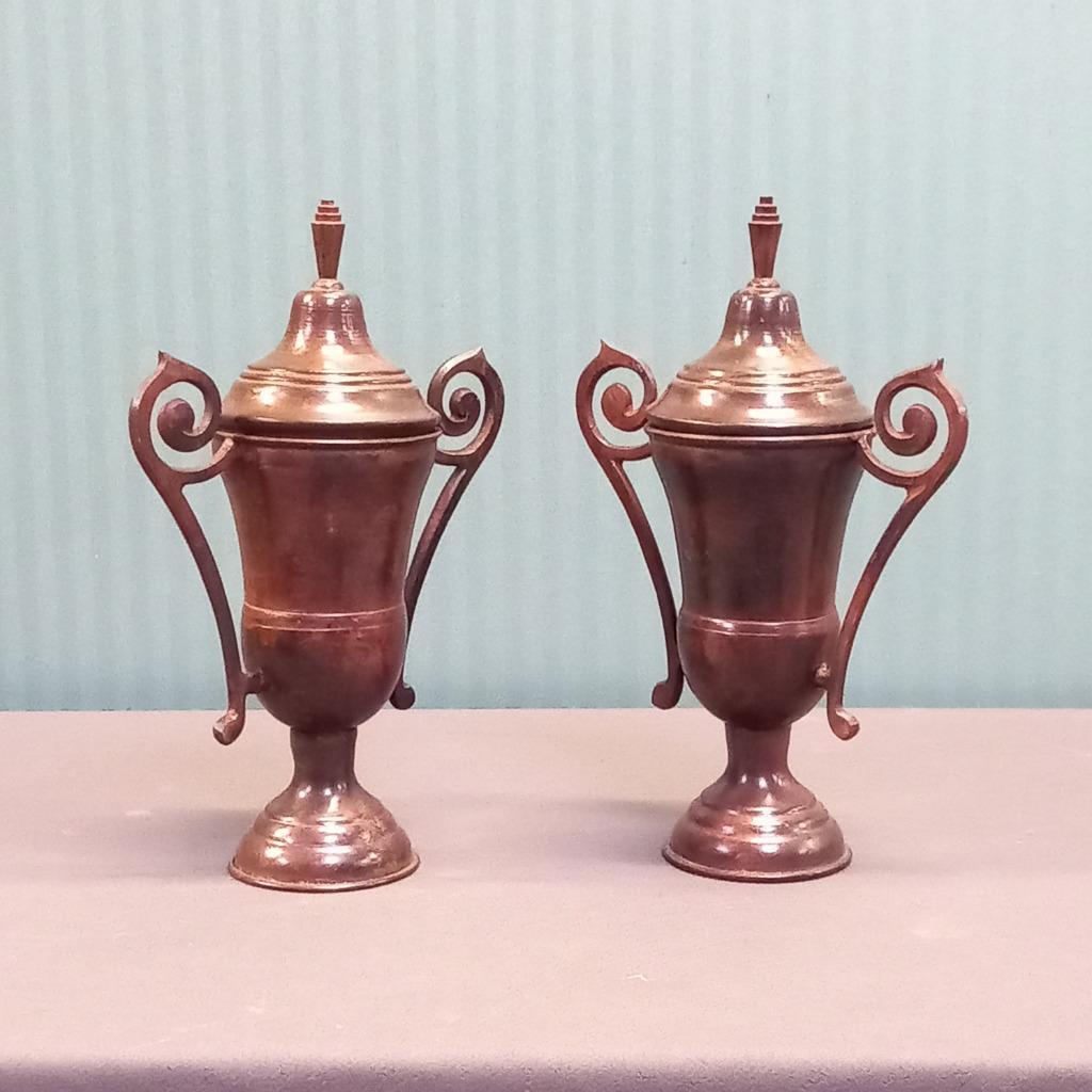Set Antieke Bronzen Oorvazen image 5