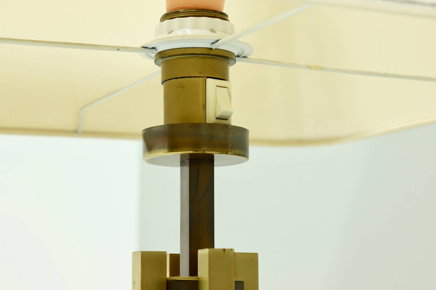 Willy Rizzo Style Brass And Copper Table Lamp 1970s image 11