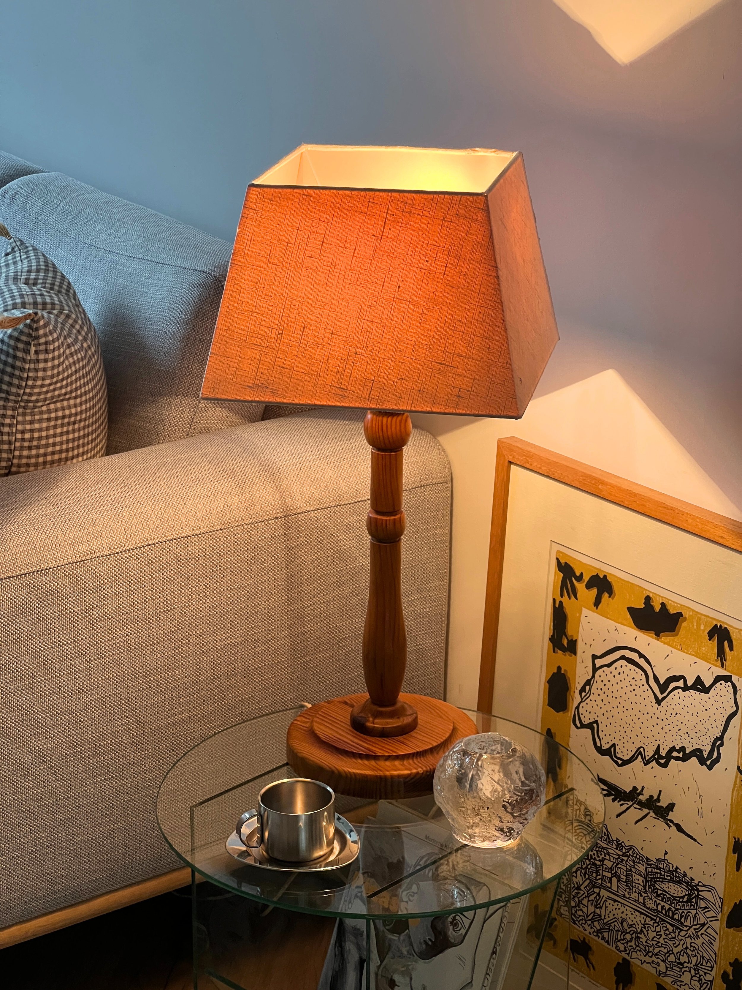 Vintage Rare Ikea Pine Wood Table Lamp image 4