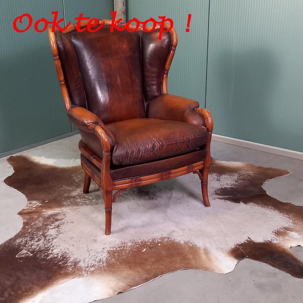 Grote Schapenleren Vintage Engelse Oorfauteuil image 11