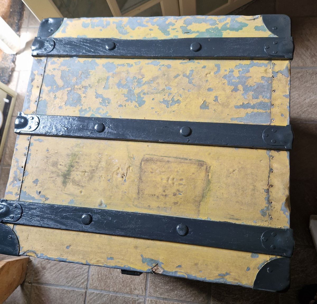 Fraaie Antieke Kist, Koffer, Hutkoffer Ideale Maat image 4